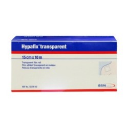 »El Apósito Secundario en Rollo BSN Hypafix Transparente 10 cm x 2 m cuenta con una película de poliacrilato antibacteriana que 