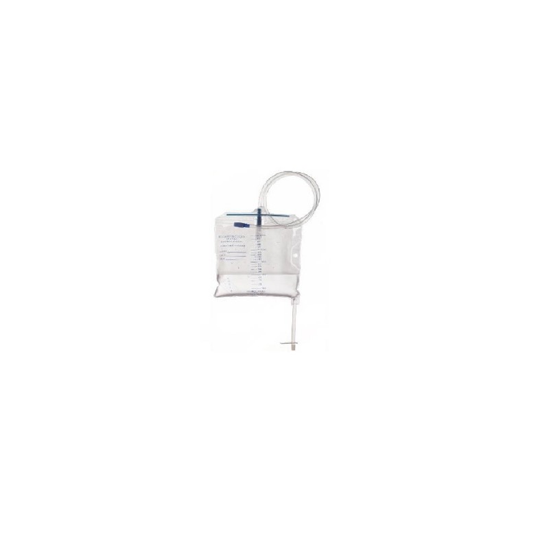 Bolsa recolectora de orina para cama sistema cerrado cap. 2000 ml. MERKAMED