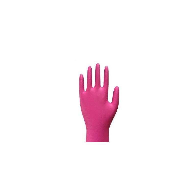 Guante Unisel de Nitrilo Color Rosa Talla Extra Chica