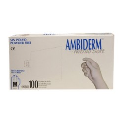 Guantes de Nitrilo Soft No Esteril Ambiderm para Exploracion Azul Mediano caja con 100 pi