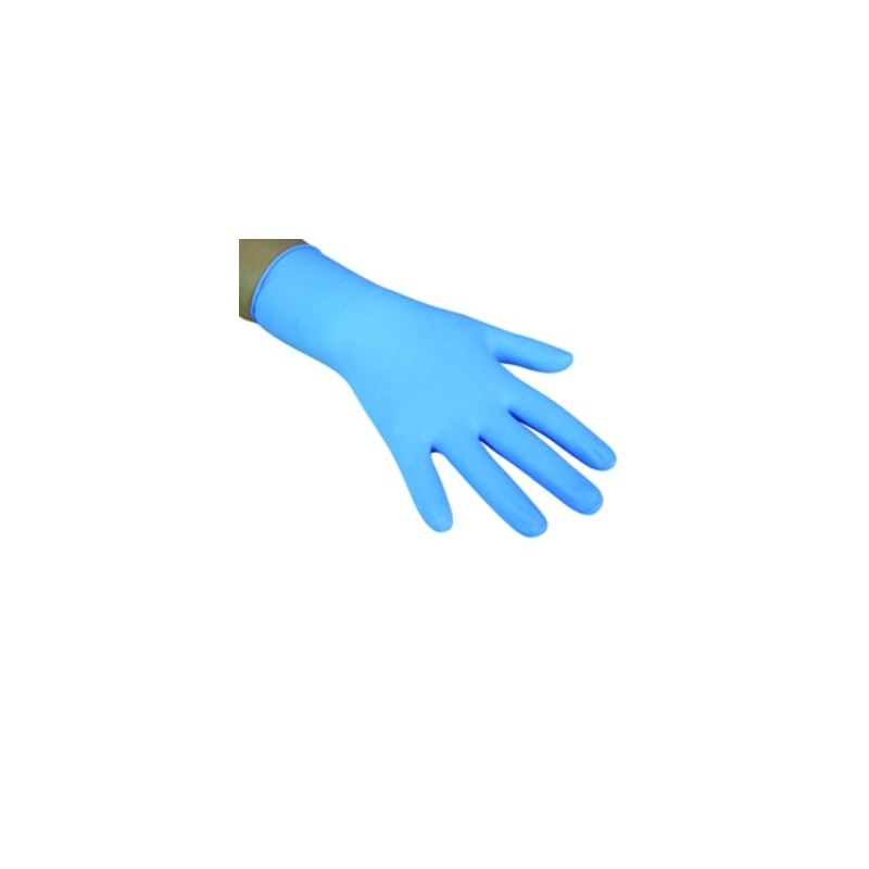 Guante de latex plus no esteril ambiderm para exploracion azul mediano caja con 100 pi