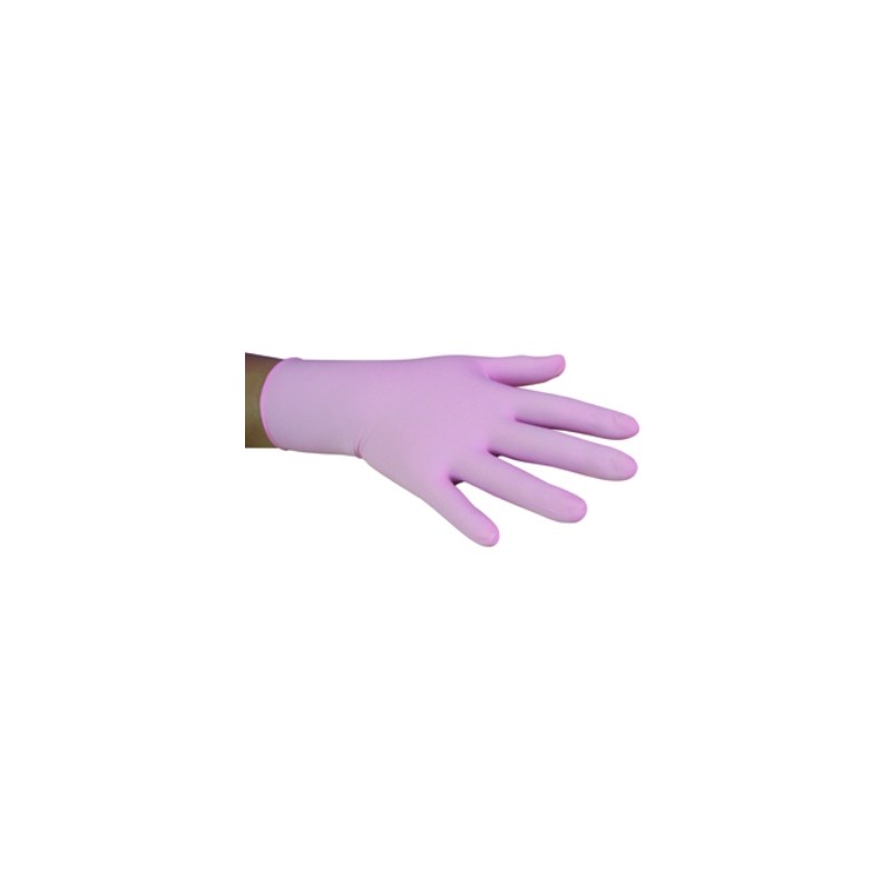Guante de Latex Plus No Esteril Ambiderm para Exploracion Rosa Mediana caja con 100 pi
