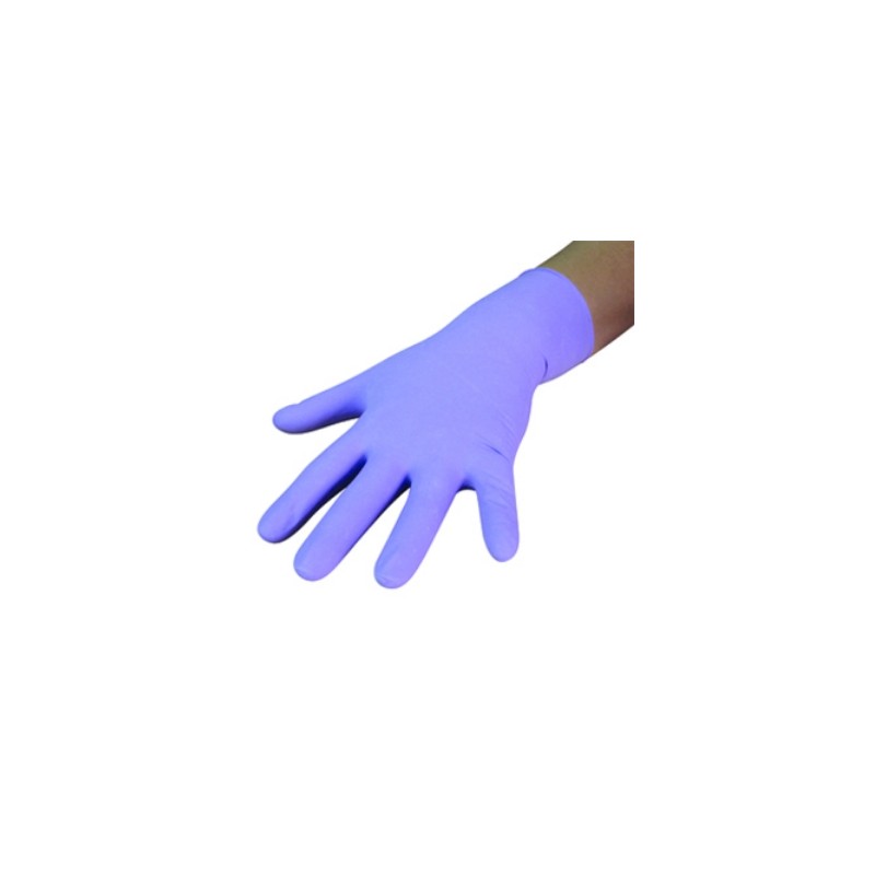 Guante Plus Latex No Esteril Ambiderm para Exploracion Violeta Mediano con 100 pzas