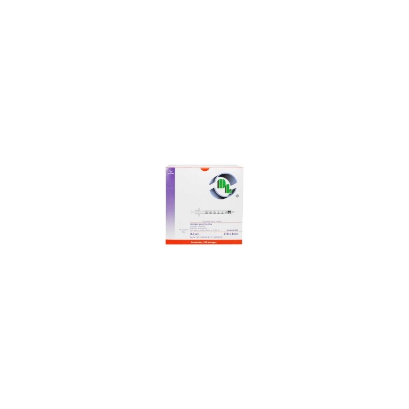 Jeringa Esteril Desechable Para Insulina DL 0.3 ml Con Aguja 31G x 6 mm