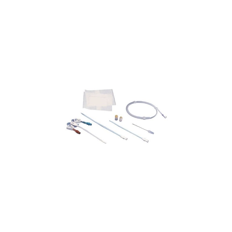 Cateter Mahurkar Para Hemodialisis Con Extensiones De Silicon Rectas En Kit De 11.5 Fr X 19.5 Cm