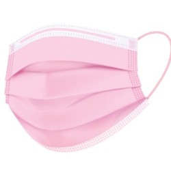 Cubrebocas Desechable de 3 Capas Medstar Desechables Rosa caja c/50 pi