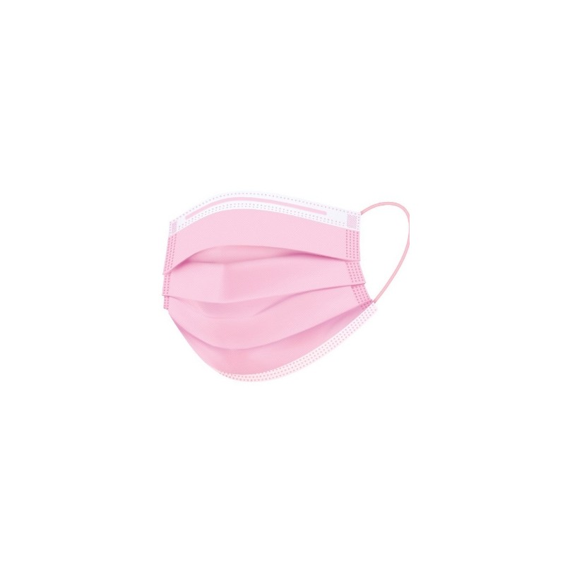 Cubrebocas Desechable de 3 Capas Medstar Desechables Rosa caja c/50 pi