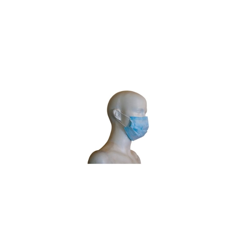 Cubrebocas Mds Desechable plisado Azul paquete c/10 pi