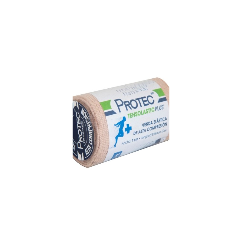 Venda Elastica Alta Compresion Tensolastic Protec Plus 7 cm x 5 mts.