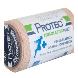 Venda Elastica Alta Compresion Tensolastic Protec Plus 7 cm x 5 mts.